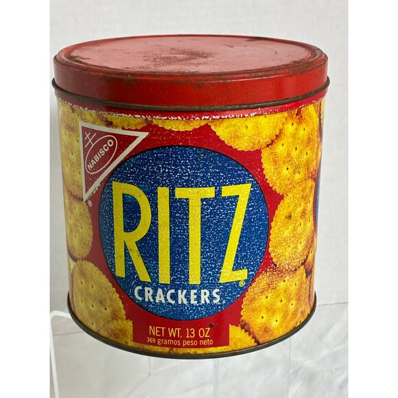Nabisco Vintage 1977 Ritz Crackers Advertising Collectible 13 oz Tin with Lid - Picture 1 of 9